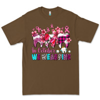 Cacao in october we wear pink cancer ribbon with teeth Premium Tee - AdoDesignShop