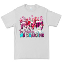 Dove Grey in october we wear pink cancer ribbon with teeth Premium Tee - AdoDesignShop