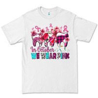 White in october we wear pink cancer ribbon with teeth Premium Tee - AdoDesignShop