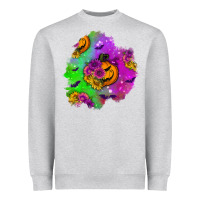 Heather Grey halloween patch 1 Heavyweight Sweatshirt - BundleAndBundleShop