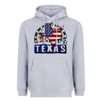 Heather Grey texas 4th of july Heavyweight Hoodie - CowGirlArtShop