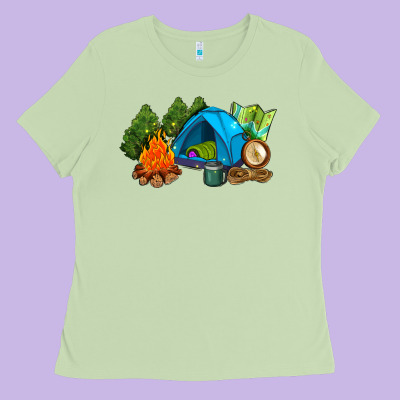 Camp In The Woods Ladies Tee Designed By Adodesignshop