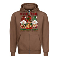 Chestnut It's fine i'm fine everything is fine Zipper Hoodie - NancyCooperArtShop