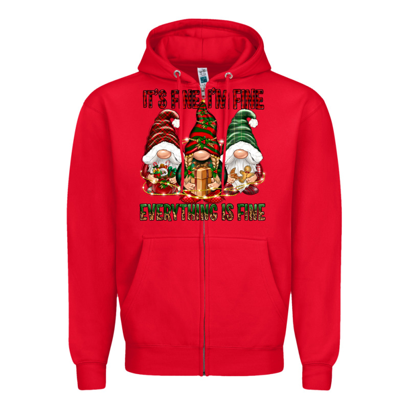 It's Fine I'm Fine Everything Is Fine Zipper Hoodie by NancyCooperArtShop | Teevron