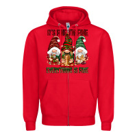 Red It's fine i'm fine everything is fine Zipper Hoodie - NancyCooperArtShop