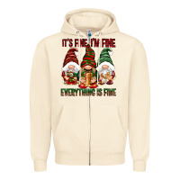 Sandshell It's fine i'm fine everything is fine Zipper Hoodie - NancyCooperArtShop