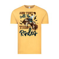 Vintage Mustard and they call the thing rodeo cowboy Vintage Tee - MaliasSmallBusiness