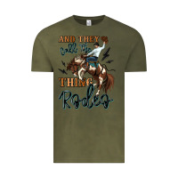 Vintage Olive and they call the thing rodeo cowboy Vintage Tee - MaliasSmallBusiness