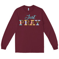 Burgundy Just Pray Long Sleeve Tee - JahusDesignShop