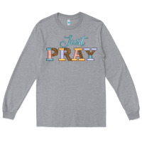 Heather Grey Just Pray Long Sleeve Tee - JahusDesignShop