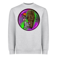 Heather Grey halloween round earrings 1 Heavyweight Sweatshirt - BundleAndBundleShop