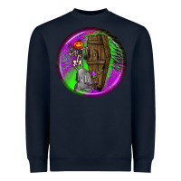 Navy halloween round earrings 1 Heavyweight Sweatshirt - BundleAndBundleShop