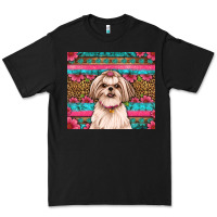 Black shih tzu floral tumbler Premium Tee - Artiststas