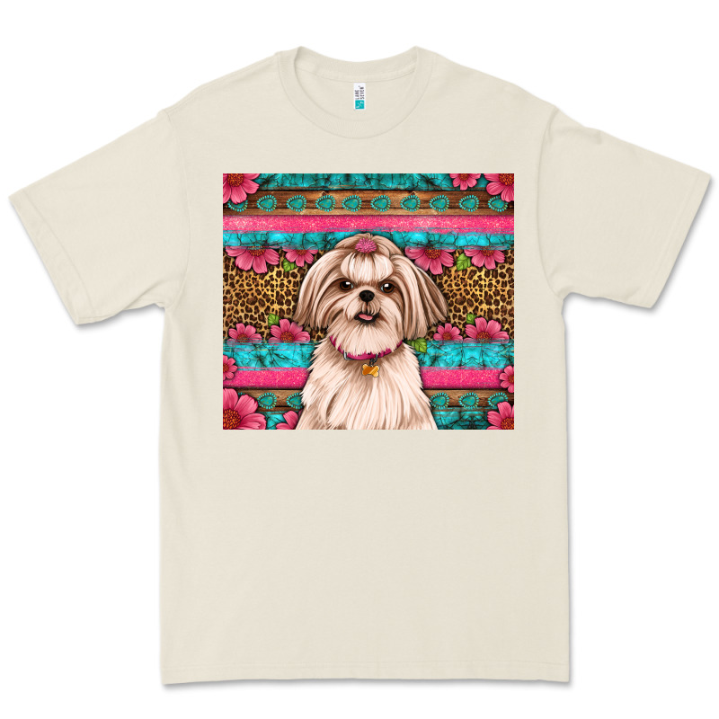 Shih Tzu Floral Tumbler Premium Tee by Artiststas | Teevron