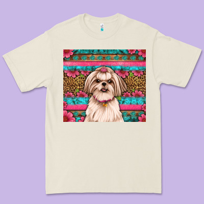 Shih Tzu Floral Tumbler Premium Tee Designed By Artiststas