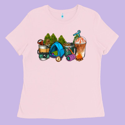 Camp Coffee Cups Ado Ladies Tee Designed By Adodesignshop