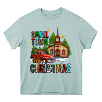 Small Town Christmas Church Western Truck Heavy Core Tee | Teevron