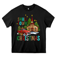 Black small town christmas church western truck Heavy Core Tee - AdoDesignShop