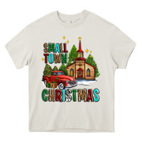 Cream small town christmas church western truck Heavy Core Tee - AdoDesignShop