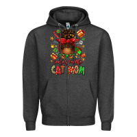 Charcoal Heather santas favorite cat mom Zipper Hoodie - texasbilliewilder