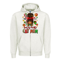Oatmeal Heather santas favorite cat mom Zipper Hoodie - texasbilliewilder