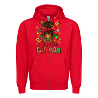 Red santas favorite cat mom Zipper Hoodie - texasbilliewilder