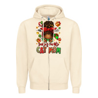 Sandshell santas favorite cat mom Zipper Hoodie - texasbilliewilder