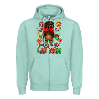 Seafoam santas favorite cat mom Zipper Hoodie - texasbilliewilder