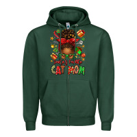 Sports Green santas favorite cat mom Zipper Hoodie - texasbilliewilder
