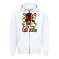 White santas favorite cat mom Zipper Hoodie - texasbilliewilder