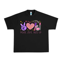 Black peace love make up Urban Heavy Tee - MaliasSmallBusiness