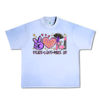 Grape Ice peace love make up Urban Heavy Tee - MaliasSmallBusiness