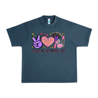 Midnight Navy peace love make up Urban Heavy Tee - MaliasSmallBusiness