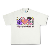 Pistachio peace love make up Urban Heavy Tee - MaliasSmallBusiness