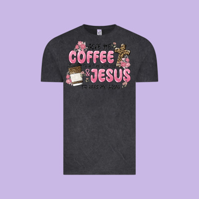 Give Me Coffee Jesus Vintage Tee Designed By Maliassmallbusiness