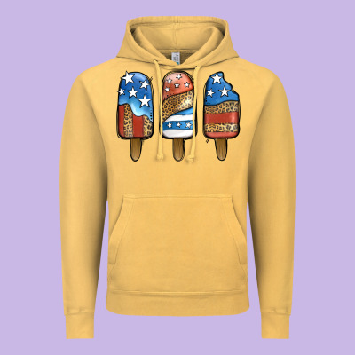 Patriotic Leopard Popsicles Vintage Hoodie Designed By Jasminsmagicworld