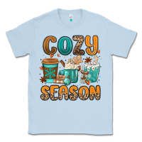 Dusty Blue cozy season winter coffee cups Classic Tee - MaliasSmallBusiness