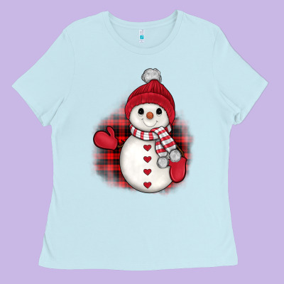 Christmas Snowman Ladies Tee Designed By Jahusdesignshop