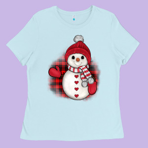 Christmas Snowman Ladies Tee Designed By Jahusdesignshop