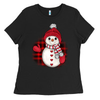 Black christmas snowman Ladies Tee - JahusDesignShop