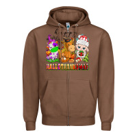 Chestnut happy hallothanksmas farm animals Zipper Hoodie - texasbilliewilder