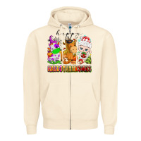 Sandshell happy hallothanksmas farm animals Zipper Hoodie - texasbilliewilder