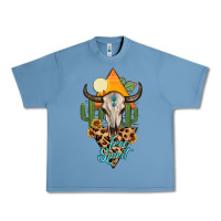 Pebble Blue free spirit bull skull Urban Heavy Tee - MaliasSmallBusiness