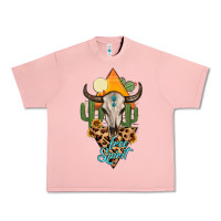 Salmon free spirit bull skull Urban Heavy Tee - MaliasSmallBusiness