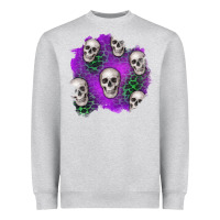 Heather Grey halloween patch 2 Heavyweight Sweatshirt - BundleAndBundleShop
