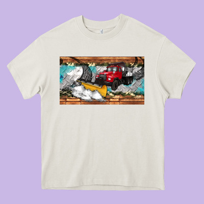 Snow Truck Sippy Cup Heavy Core Tee Designed By Artiststas