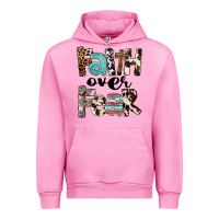Fuchsia Pink Faith Over Fear Urban Hoodie - FaDigitalArtStudio