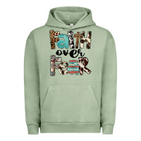 Pigment Oil Green Faith Over Fear Urban Hoodie - FaDigitalArtStudio