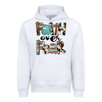 White Faith Over Fear Urban Hoodie - FaDigitalArtStudio