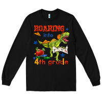 Black roaring into 4th grade Long Sleeve Tee - BundleAndBundleShop